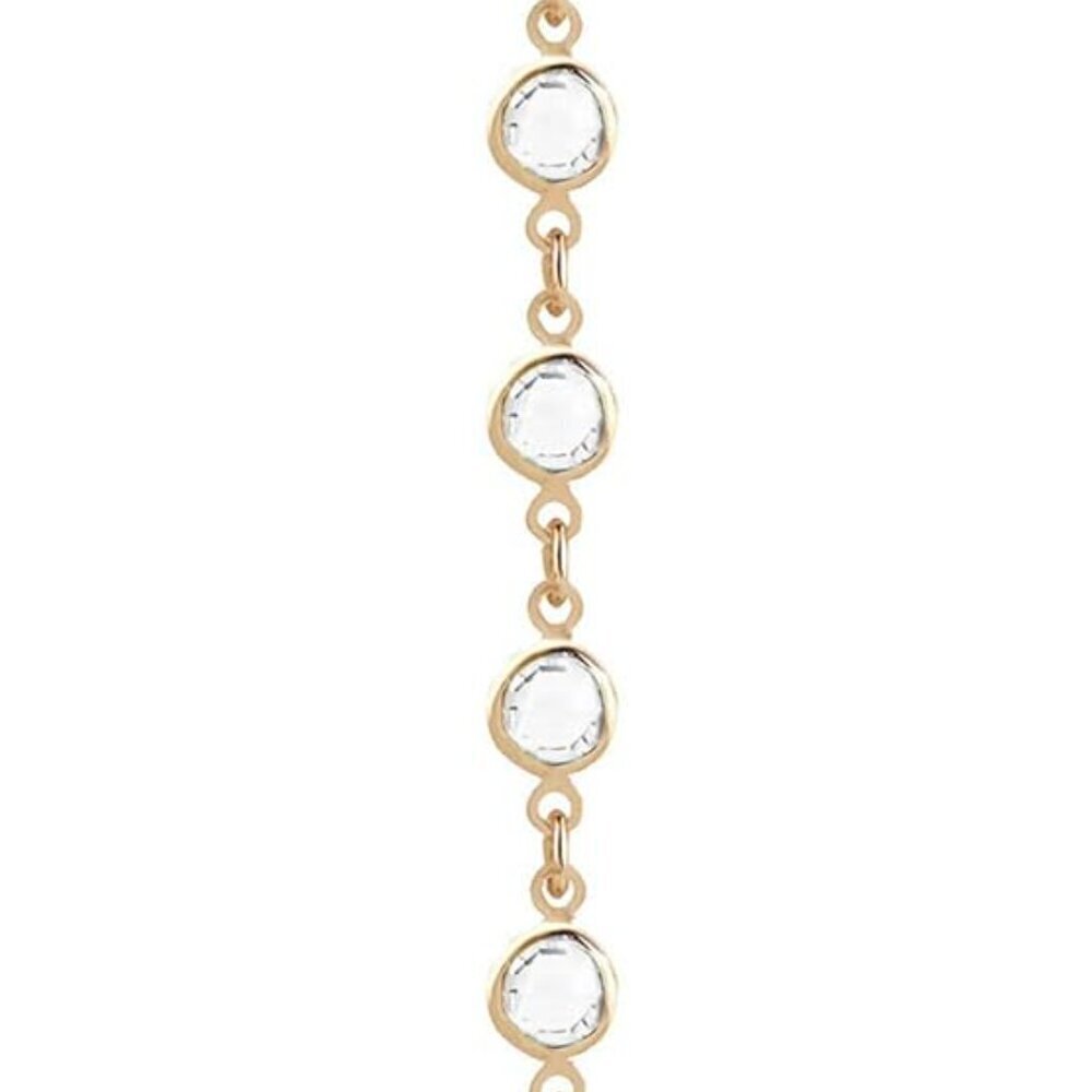 Gold Body Chain for Women Simple Bikini Jewelry Clear Crystal Adjustable Fit
